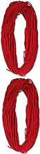 Tofficu 2 Rolls 5mm Eight-strand Cotton Rope Colorful Tapestry Woven Tapestry Blanket Woven Wall Hangings Plant Tapestry Macrame Rope Cotton Cord Red Polyester Cotton Bag Rope Multipurpose