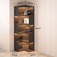 [COD] luxury corner bookcase bookshelf living room cabinet side shelf floor