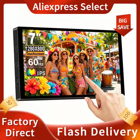 7″ Touch Portable Monitor 1280X800 USB-C IPS 5-point Capacitive Touch screen LCD display for Raspber