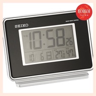 Seiko Clock Alarm Clock Radio Wave Digital 2-Channel Alarm Calendar Temperature Humidity Display Black SQ767K SEIKO
