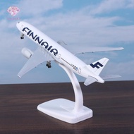 BTYB> 1 Set Alloy Metal Diecast Airplanes With Wheels 20CM A350 Finnair Airplane Kit 350 Finland Pla