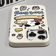 Cute Hamburger Dog Cartoon Pattern Phone Case Compatible for IPhone11 12 13 14 15 Pro Max 7 8 Plus X XR XS MAX SE 2020 Luxury Soft Shockproof Case