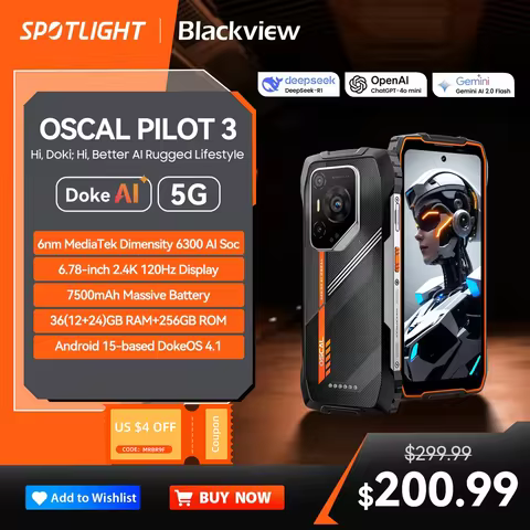 [World Premiere ]Blackview OSCAL PILOT 3 5G AI Rugged Smartphone MTK 6300, 6.78" 2.4K Display 120Hz,