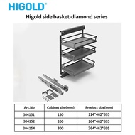 HIGOLD Diamond Narrow Soya Source Rack kitchen base cabinet storage system