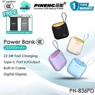 【3C Certified】Pineng PN-836 20000mAh Powerbank 22.5W Fast Charging Power Bank PN836 Original Pineng 