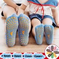 Colorful Skin-friendly 1 Pair Non-slip Floor Socks Kids Breathable Short Sock for Baby Toddler Soft Children Sports Trampoline Socks Cute