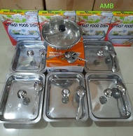 Prasmanan 6 SET TUTUP FULL KACA isi 5 Prasmanan KOTAK 1 Prasmanan Bulat SOUP Gratis Sendok KERANG Pe