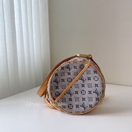 Louis vuitton 牛仔丹寧老花布面圓餅包 LV 斜背包 肩背包 vintage 中古