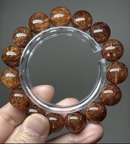 頂級巴西銅髮晶滿髮老礦水晶手串～14mm+ 招財能量強大、同時亦可辟邪、助事業、提升自信、增加人緣等。 它被認為有助於事業發展，增加領導能力和決策魄力，同時也能招正財和偏財，並有辟邪擋煞的作用。