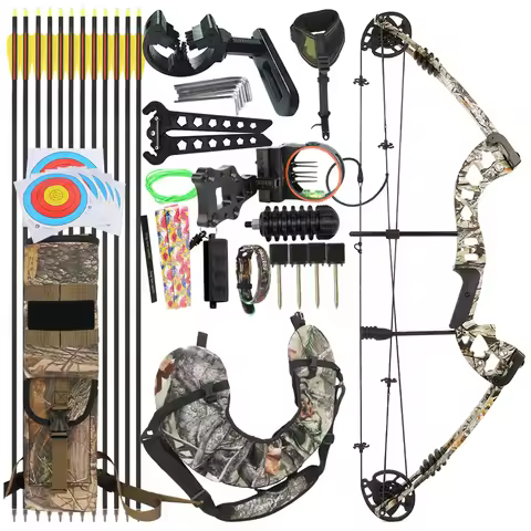 30-55 LBS Pully Bow Compound Bow Fishing Arrow Kit 310FPS Let-off 70% Outdoor Hunting Shooting Begin