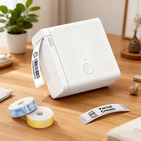 Portable Label Maker D12 Mini Label Printer Similar to Marklife P15 Label Printer Bluetooth Inkless 