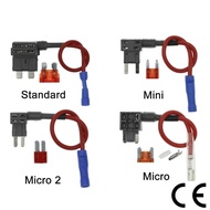 FREE 1PC FUSE !!! Mini Micro Standard Micro2 Blade Fuse Tap Holder Quick Joint Cable Kit