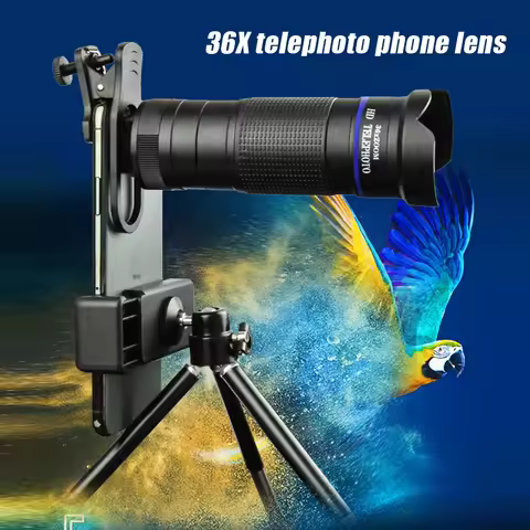 Telecope Zoom Macro Fisheye 4in1 Wide Angel Lens Kit Phone Camera Lens 36X Telephoto For Cellphone i