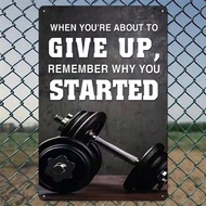 HELLOYOUNG Motivational Metal Poster Inspirational Quote Gym Wall Art 8x12 Inch Home Decor