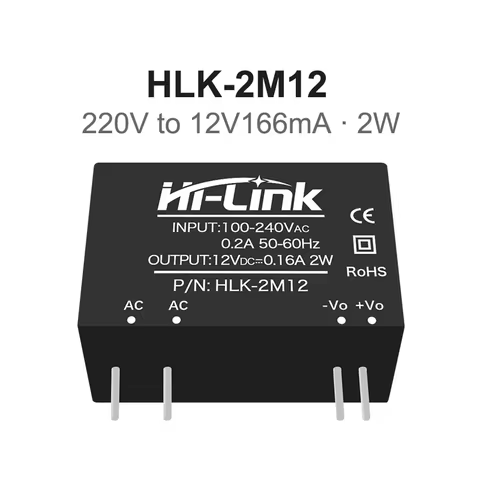 HLK-2M05 2M12 Power Module Supply from Hi-Link Shenzhen 2W ACDC 220V 3V/5V/9V/12/15/24V Authorized s