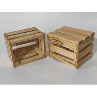 WOOD CRATES LARGE TEAK WOOD 30X40X28CM
