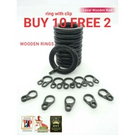 Curtain Wooden Ring with Clip-(For 28mm wooden rod) - 1pcs