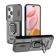 For Honor 400 Pro, 400 Global Version Case ELVEV Hard PC Lens Sliding Window Anti-fall Back Cover wi