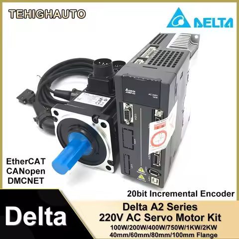 A2 Series Delta Servo Motor Driver Kit AC 220V 3000rpm 100W-2KW 40-180mm ASD-A2-0421-L+ECMA-C10604RS