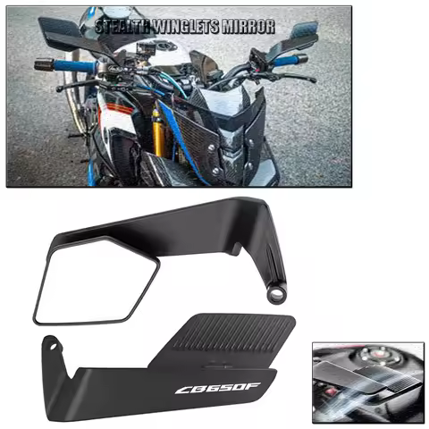 Motorcycle Foldable Rearview Side Mirror Universal For Honda CB650F CB650R CB 650F 650R Adjustable R