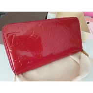 Authentic Preloved LV Monogram Vernis Long Wallet with Zipper Red