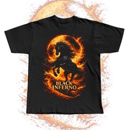 Attirelab Black Inferno Design Tshirt Cotton Plus Size or Big Size XS until 9XL