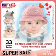 2 in 1 Baby hat with face shield | Baby face shield hat cap Premium Quality 0-03 Months Baby