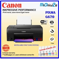 Canon Pixma G670 Photo Printer *Easy Refillable Wireless AlO Ink Tank for High Volume Quality Photo 