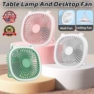 USB Rechargeable 3in1 Desktop Fan Table Fan Kipas Berdiri Hanging Fan With Lamp Portable Mini Fan Outdoor Kipas Lampu 风扇