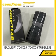 Goodyear Eagle F1 Tube/Tubeless 700x25/28/30 Road Tire- Black/Tan wall