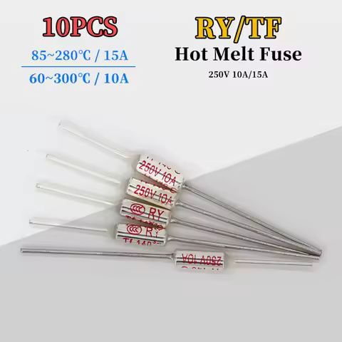 10PCS Temperature RY 10A 15A 250V Tf Thermal Fuse 65C 85C 100C 105C 110C 120C 130C 152C 165C 172C 18