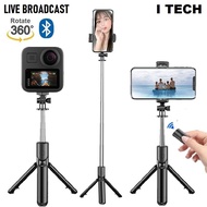 I TECH Wireless Bluetooth Selfie Stick Tripod Foldable Expandable Handheld Monopod Shutter Remote Co