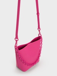 Alcott Scarf Bucket Bag - Fuchsia