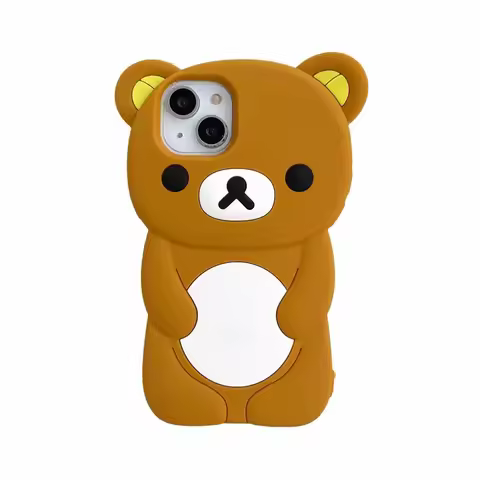 Cartoon Animal Bear Cute Soft Silicone Case for IPhone 13 12 11 14 15 16 17 Pro Max XS XR Plus SE 20