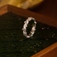 [Quick Shipping] Italian Craftsmanship Plant Series Light Luxury High-End Satin Medieval s Silver Go