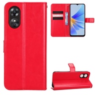 For OPPO A17K CPH2471 Casing Flip Phone Holder Stand Case OPPO A17K A 17K CPH 2471 Case Wallet PU Le