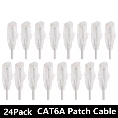 24Pack Cat6a Ethernet Patch Cable Slim UTP 0.5/1/2FT 10G 28AWG POE Lan Cable CAT6/6A Patch Panel to 