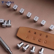 TIMEKEY 36pcs Leather Alphabet Number Punch Set 3.5mm /6.5mm Interchangeable Head Stamping Tool for 