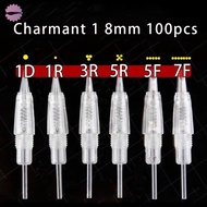 100pcs 8MM Screw Eyebrow Charmant Machine Pen Replacement 1R 3R 5R 5F 7F Permanent Makeup Fog Shadin