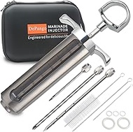 DePango Meat Injector, Stainless Steel Marinade Injector Flavor Syringe Kit with 2-oz Measurement Wi