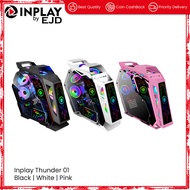 Inplay Thunder 01 | Black | White | Pink Robot Design Mcro ATX Case + Light Panel | Inplay by EJD