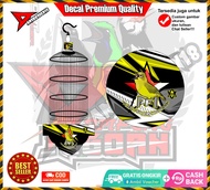 Stiker pleci stiker decal tebok pleci pfi kuning helopet pvc dan kayu