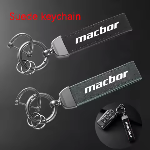 High-Grade Leather Suede Keychain Motorcycle Keyring For Macbor Montana XR1 XR5 500 Rockster flat 12