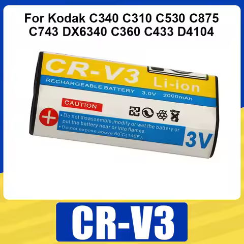 Top CR-V3 Battery 2000mAh Rechargeable Batteries for Kodak C340 C310 C530 C875 C743 DX6340 C360 C433