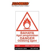 "Danger Oxidizing Agent" Bahaya Chemical Hazardous Sticker Label Safety Sign Indoor Outdoor Signage 