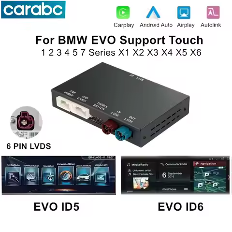 CARABC Wireless CarPlay Android Auto Mirror Link AirPlay Carplay Support Touch For BMW EVO X1 X2 X3 