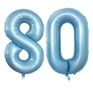 GOER Number 80 Balloons for 80th Birthday Party Decorations,42 Inch Jumbo Foil Helium Balloons for 8