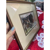 Horse design wall decor from frame Japan