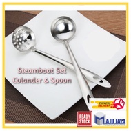 Stainless Steel Kitchen Steamboat Utensils Soup Ladle Colander Spoon Cooking Ladle Skimmer Colander [Maju Jaya]