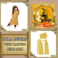 Termurah!!! Pola Instan tunik anak kancing depan